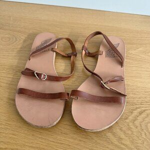 Ancient Greek Brown Leather Sandals